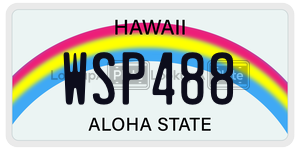 WSP488  license plate in HI