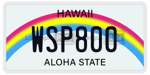 WSP800  license plate in HI