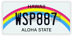 WSP887 license plate in Hawaii