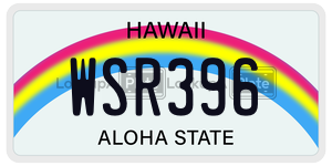 WSR396  license plate in HI