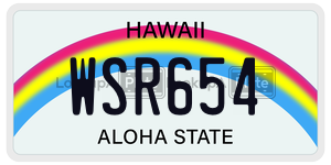 WSR654 license plate in Hawaii