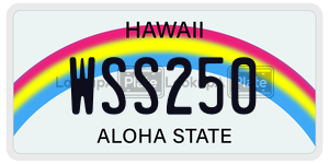WSS250 license plate in Hawaii
