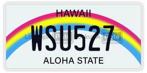 WSU527  license plate in HI