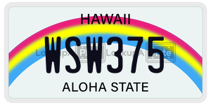 WSW375 license plate in Hawaii