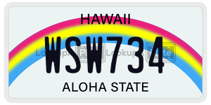 WSW734  license plate in HI