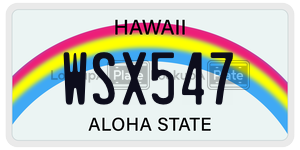 WSX547  license plate in HI