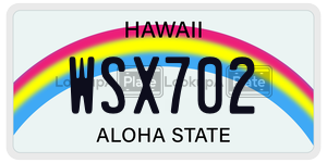 WSX702  license plate in HI