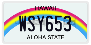 WSY653  license plate in HI