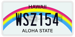 WSZ154  license plate in HI