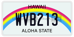 WVB213 license plate in Hawaii