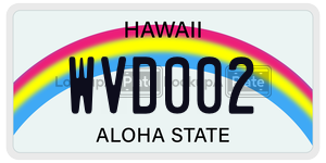 WVD002  license plate in HI