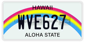 WVE627 license plate in Hawaii