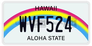 WVF524 license plate in Hawaii
