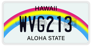 WVG213 license plate in Hawaii