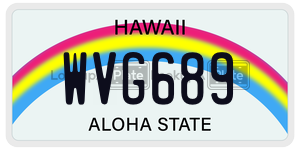 WVG689  license plate in HI
