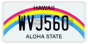 WVJ560  license plate in HI
