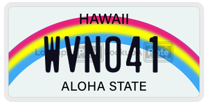 WVN041  license plate in HI