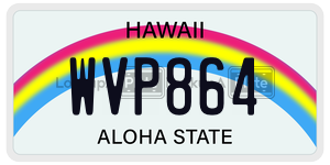 WVP864  license plate in HI