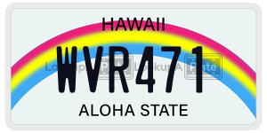WVR471  license plate in HI