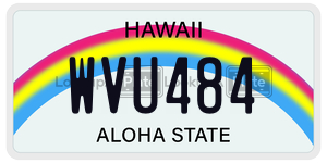 WVU484  license plate in HI