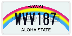 WVV187  license plate in HI