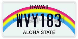 WVY183 license plate in Hawaii