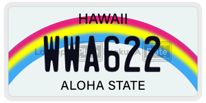 WWA622  license plate in HI