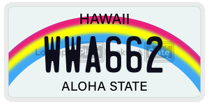 WWA662  license plate in HI