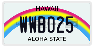 WWB025  license plate in HI