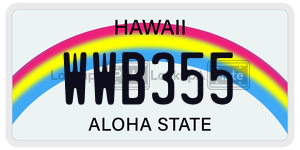WWB355  license plate in HI