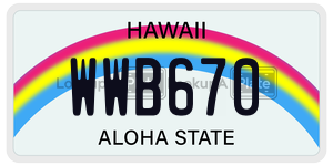WWB670  license plate in HI