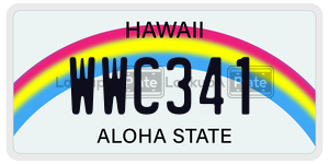 WWC341 license plate in Hawaii