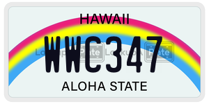 WWC347 license plate in Hawaii