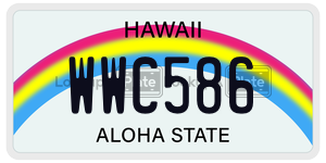 WWC586  license plate in HI
