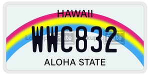 WWC832  license plate in HI