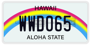 WWD065 license plate in Hawaii