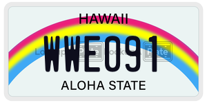 WWE091  license plate in HI
