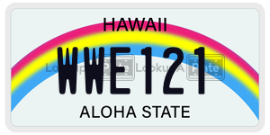 WWE121  license plate in HI