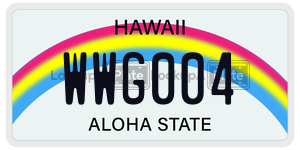 WWG004  license plate in HI
