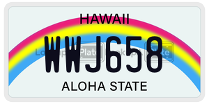 WWJ658  license plate in HI