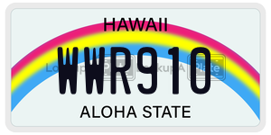 WWR910 license plate in Hawaii