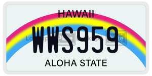 WWS959  license plate in HI
