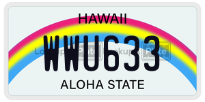 WWU633  license plate in HI