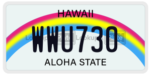 WWU730  license plate in HI