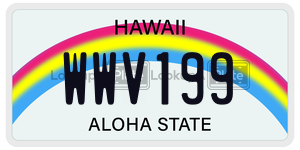 WWV199  license plate in HI