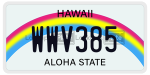 WWV385  license plate in HI