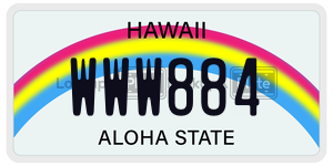 WWW884  license plate in HI