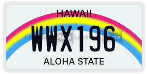 WWX196  license plate in HI