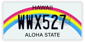 WWX527  license plate in HI