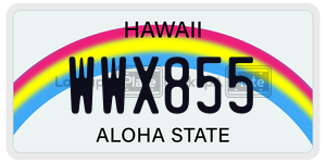 WWX855  license plate in HI